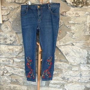 Embroidered Blue Jeans